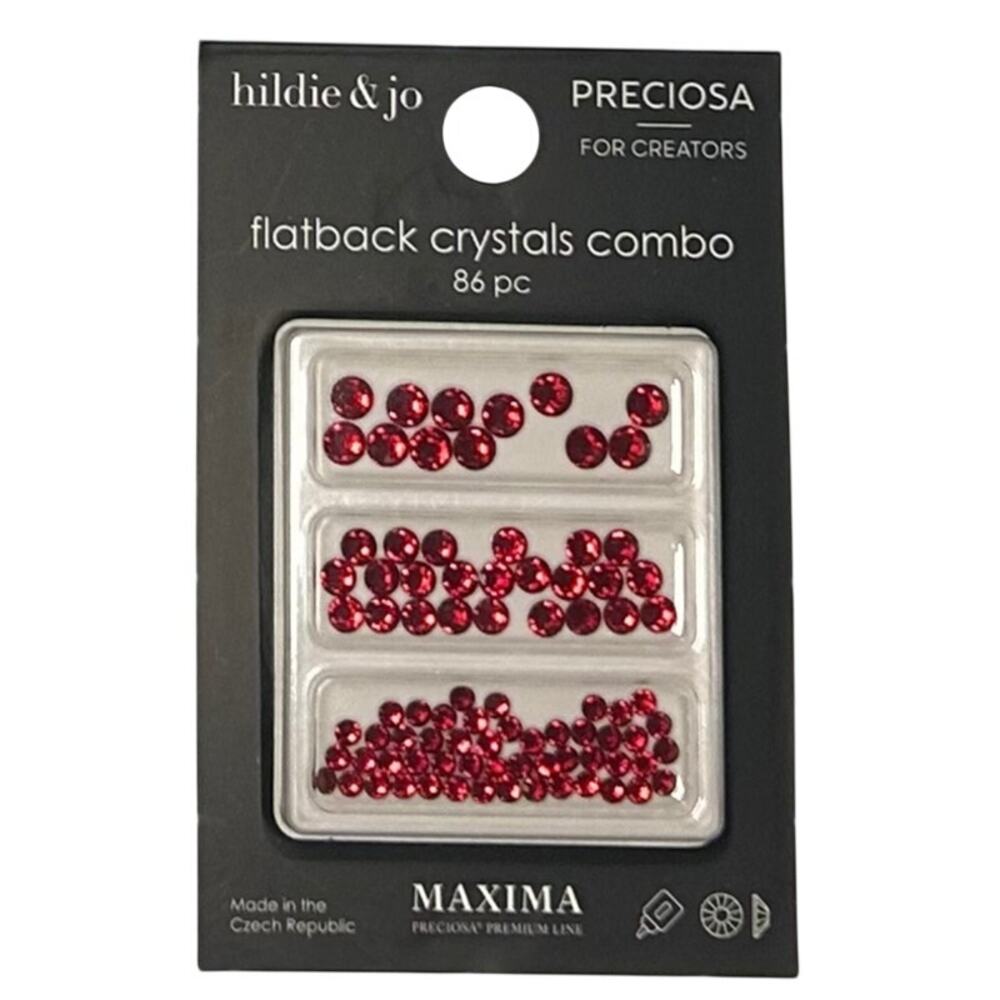 Preciosa Maxima Flatback Crystals Combo Light Siam Red by hildie & jo- 86 pieces